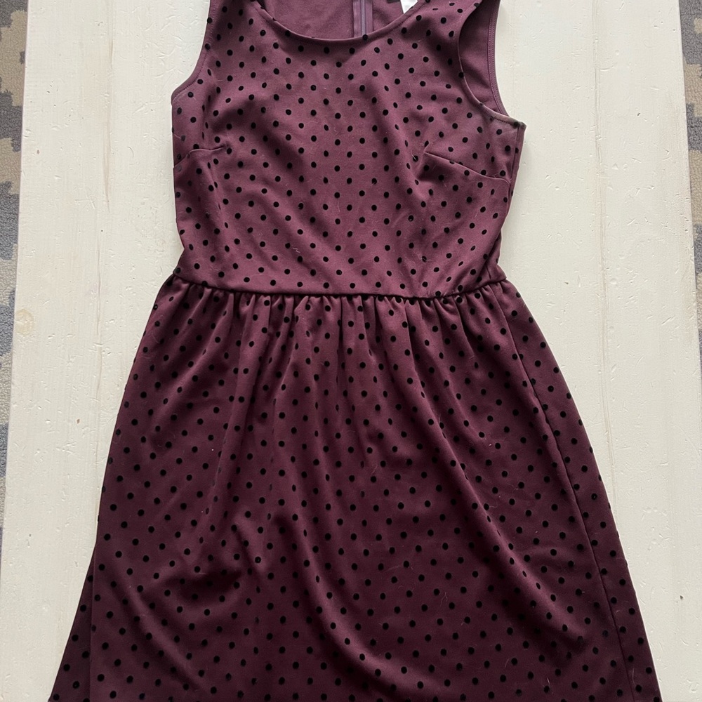 Loft size 2 red and black poke a dot dress
